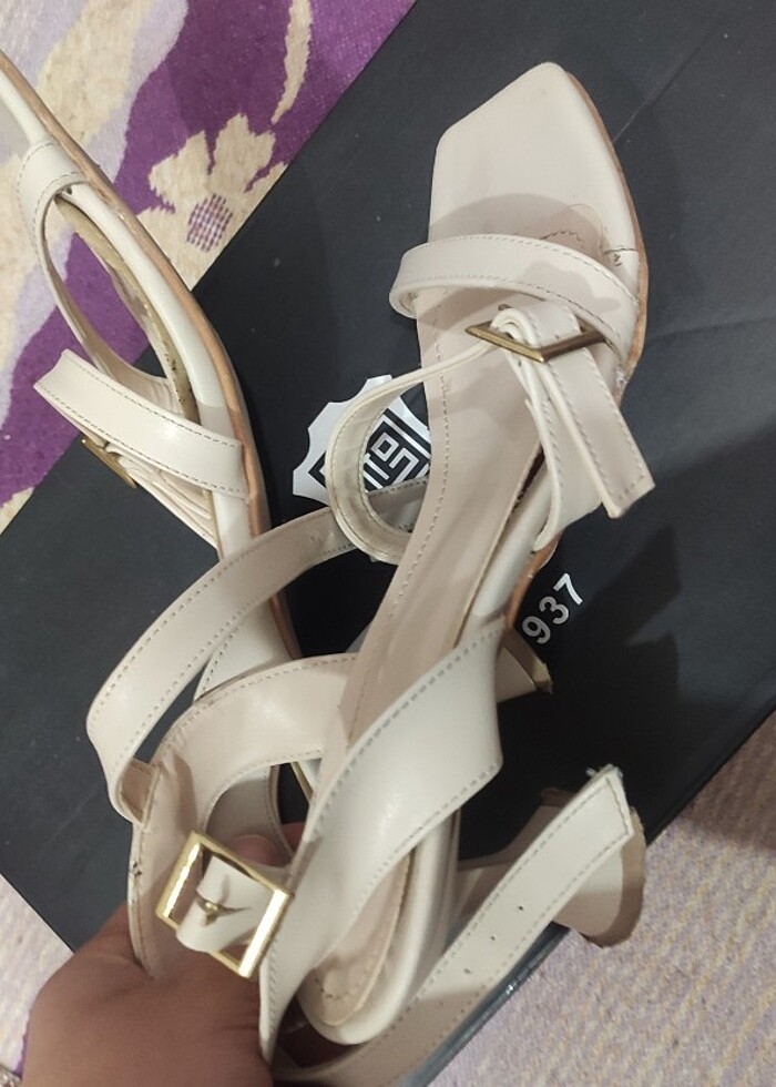 zarif topuk bantlı Sandalet  - Görsel 4