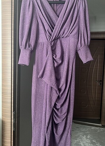 Mor şık abiye - Görsel 2