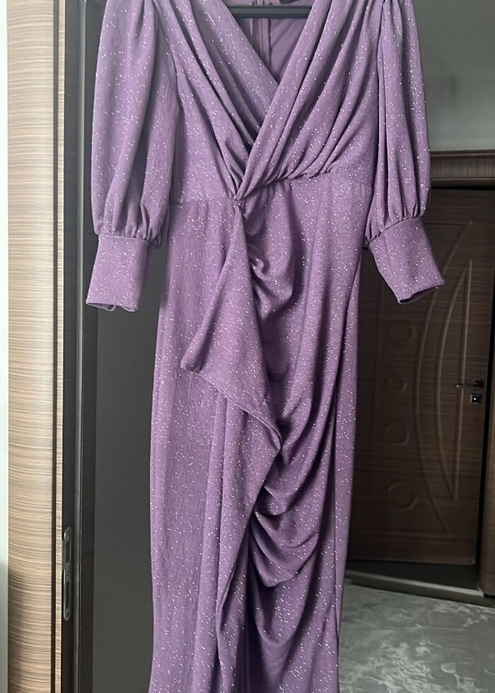 Mor şık abiye - Görsel 2