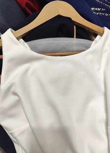 Beyaz şık elbise - Görsel 10