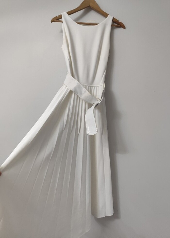 Beyaz şık elbise - Görsel 5