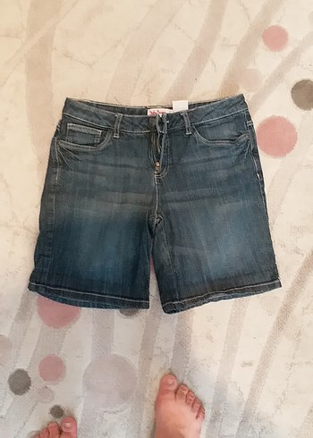 Diğer Kadın Mavi Kot Şort Bol Kesim Mini