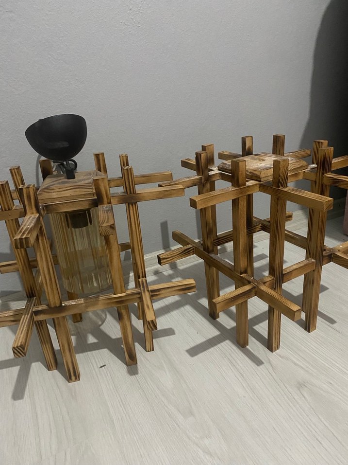 Bej Ahşap Tasarımlı Lamba - Görsel 2