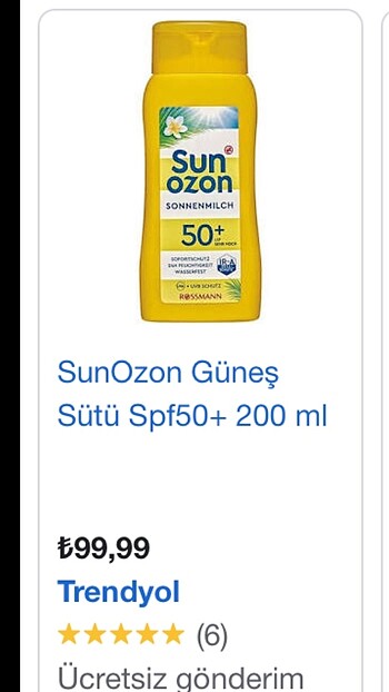 Güneş kremi Spf50+