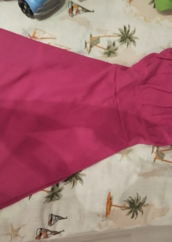 Pembe Saten Drapeli Uzun Elbise