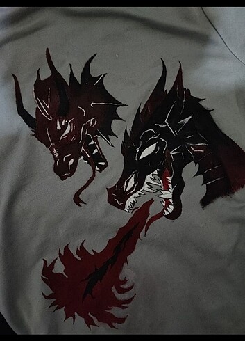 Ejderha baskılı tshirt/tişört