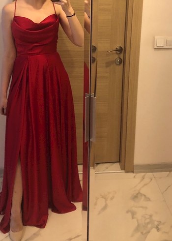 Mezuniyet nişan özel gün için kırmızı abiye - Görsel 2