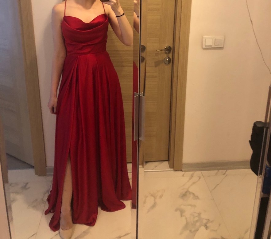 Mezuniyet nişan özel gün için kırmızı abiye - Görsel 2