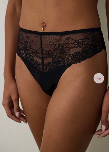 Penti Siyah Dantel daisy high waist slip - Görsel 7