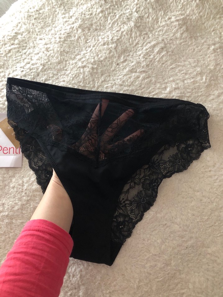 Penti Siyah Dantel daisy high waist slip - Görsel 5