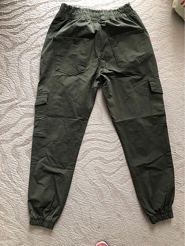 Kadın haki cepli kargo pantolon - Görsel 2