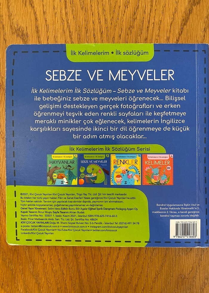 İlk kelimelerim İlk sözlüğüm Sebze ve Meyveler 2+ yaş - Görsel 2
