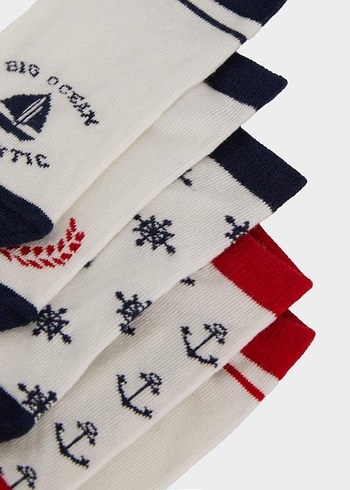 DeFacto Kız Çocuk Baskılı Pamuklu Çorap 5'li - Görsel 3