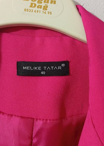 Düğmeli Kısa Pembe Kadın Blazer - Görsel 3