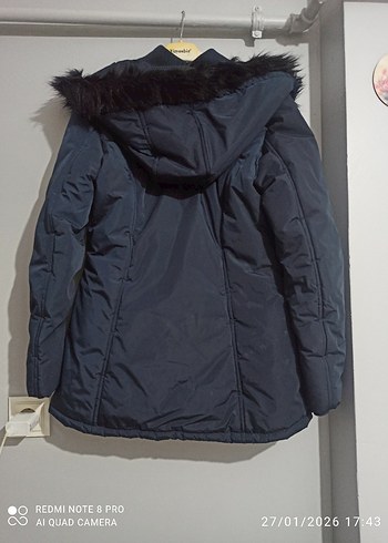 Kadın Lacivert Kürklü  Kışlık Mont - Görsel 4