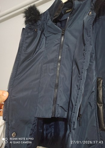 Kadın Lacivert Kürklü  Kışlık Mont - Görsel 3