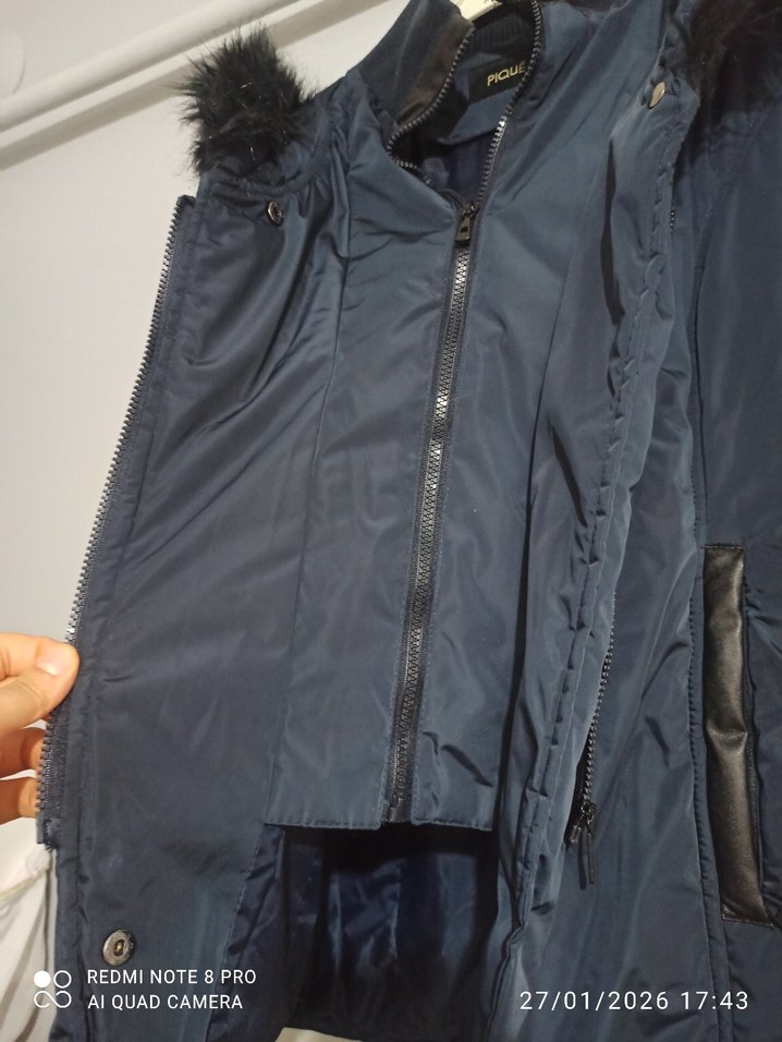 Kadın Lacivert Kürklü  Kışlık Mont - Görsel 3