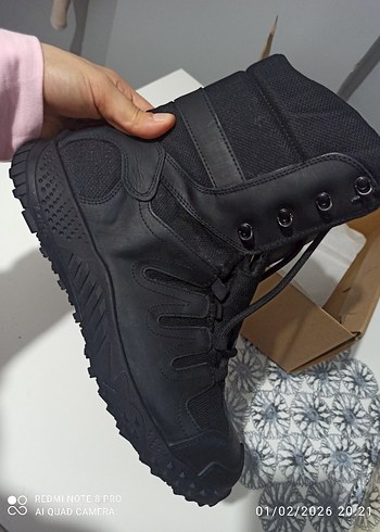 Siyah Kamuflaj Desenli Erkek Biker Bot - Görsel 4