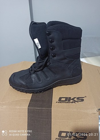 Siyah Kamuflaj Desenli Erkek Biker Bot - Görsel 2