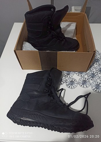 Siyah Kamuflaj Desenli Erkek Biker Bot - Görsel 5