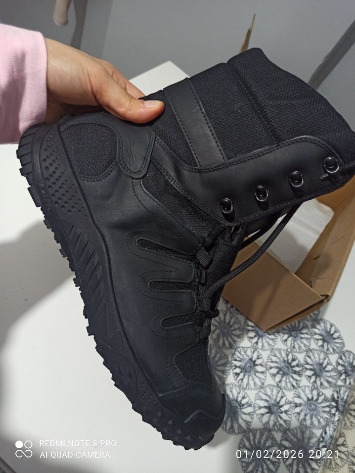 Siyah Kamuflaj Desenli Erkek Biker Bot - Görsel 4