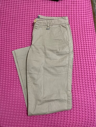 Bej düşük bel pantolon