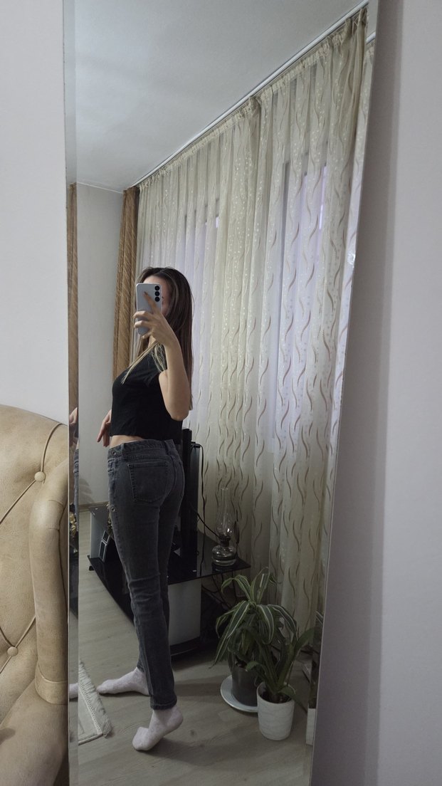 Gri Kadın Denim Pantolon - Görsel 4