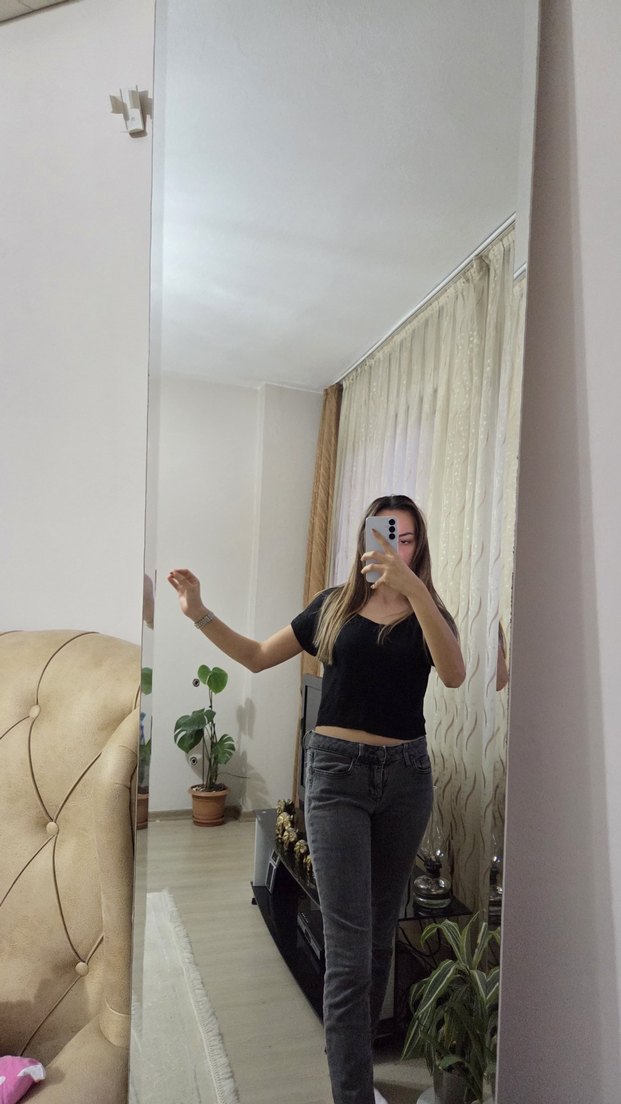 Gri Kadın Denim Pantolon - Görsel 3