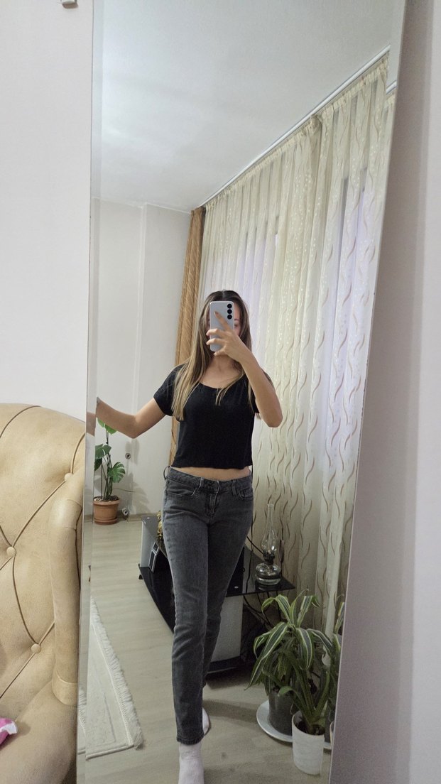 Gri Kadın Denim Pantolon - Görsel 2