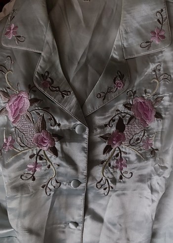 saten vintage Pijama Takımı - Görsel 5