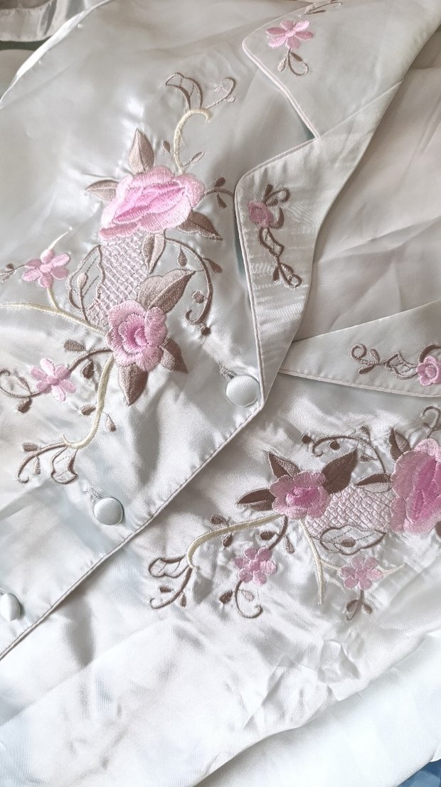 saten vintage Pijama Takımı - Görsel 4