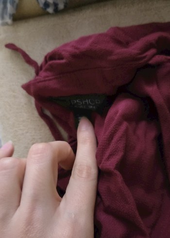 Bordo Mini Kadın Uzun Kollu tulum - Görsel 5