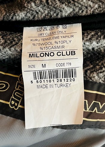 Milono Club Siyah Erkek Kaban-Ceket - Görsel 5