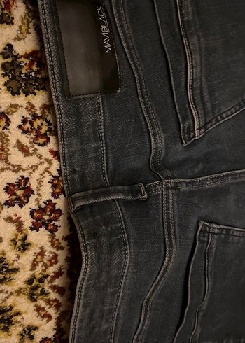 Erkek Siyah Batik Desenli Denim Jean - Görsel 3