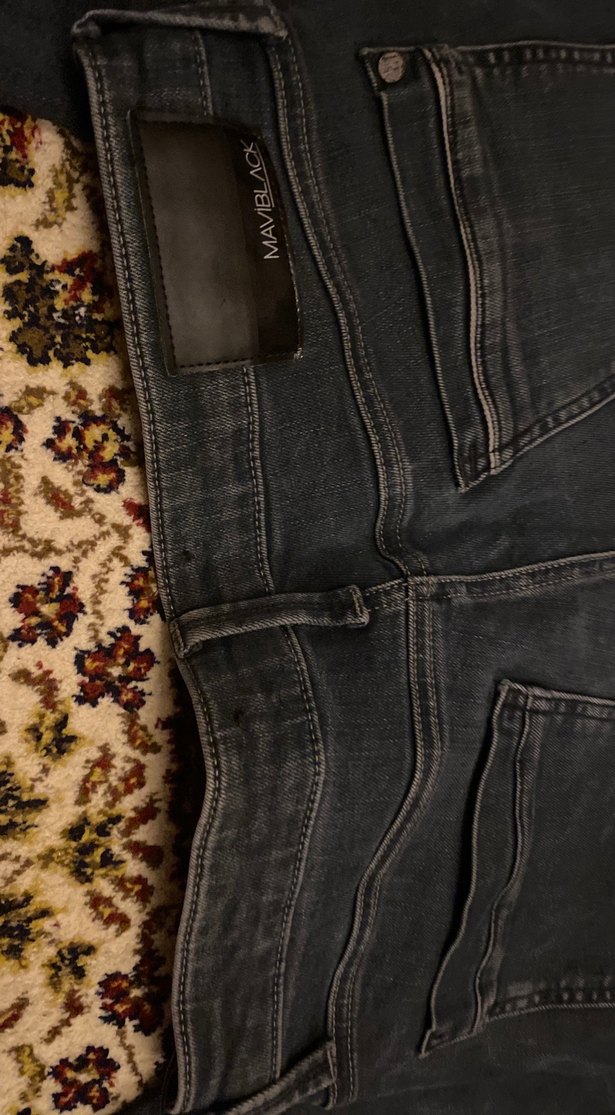 Erkek Siyah Batik Desenli Denim Jean - Görsel 3