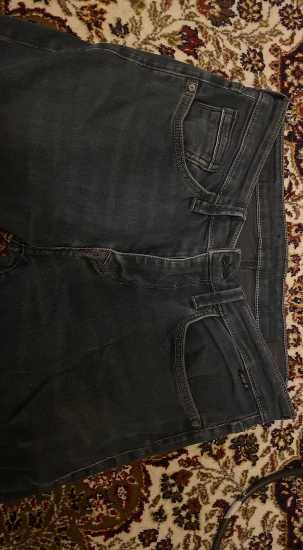 Erkek Siyah Batik Desenli Denim Jean - Görsel 2