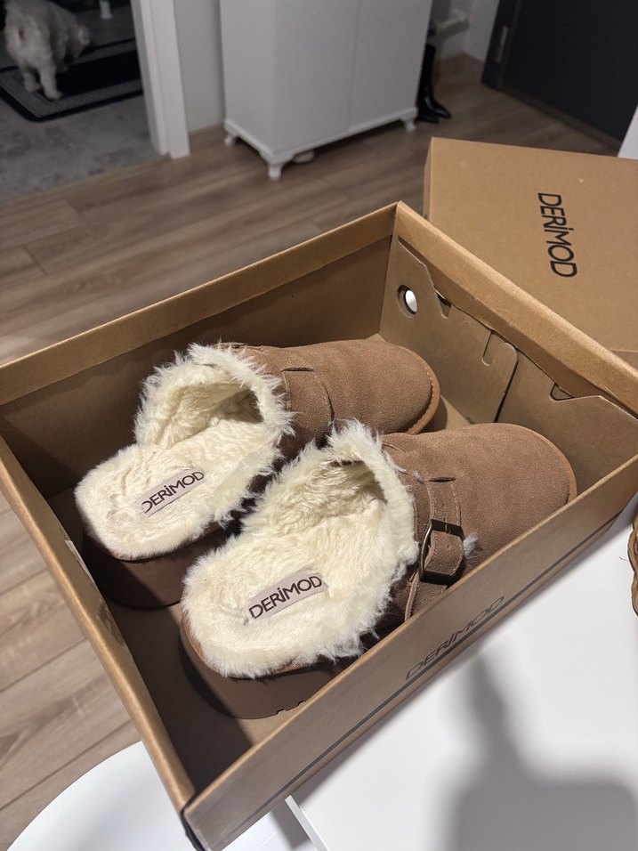 DERIMOD Taba Süet Kadın Terlik - Görsel 4