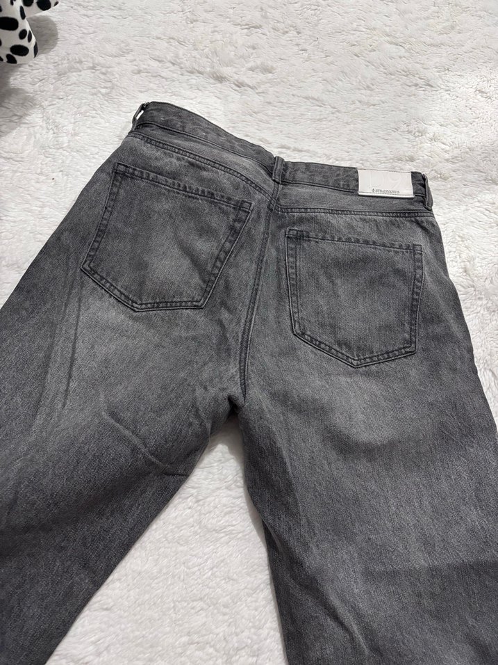 Gri Loose Fit Kadın Denim Pantolon - Görsel 2