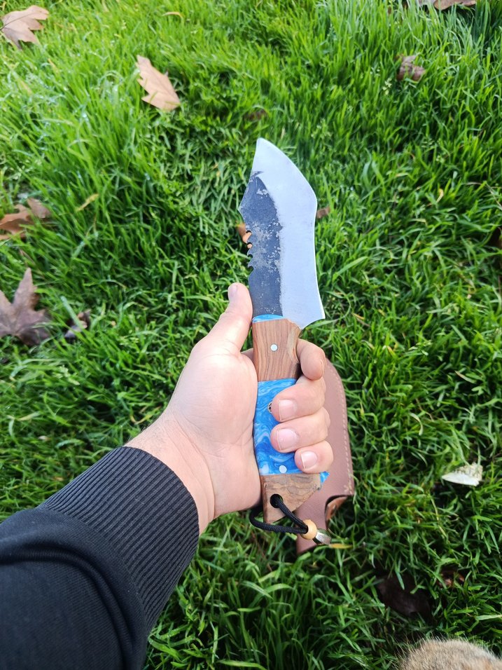 Dövme çelik hibrit kabze Kamp bıçağı - Görsel 5