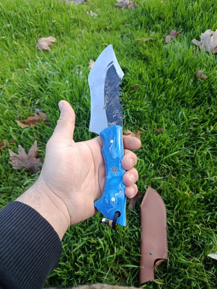 Dövme çelik hibrit kabze Kamp bıçağı - Görsel 4