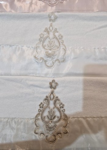 Nakışlı Beyaz Havlu Seti - Görsel 2