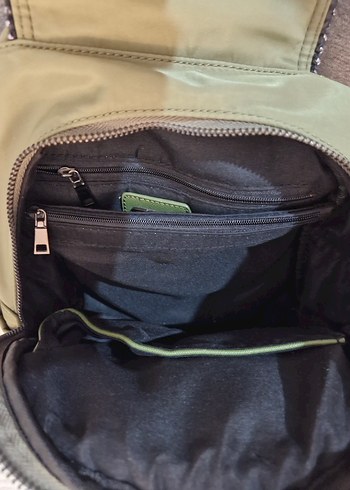 haki renk kadın sırt çantası - Görsel 4