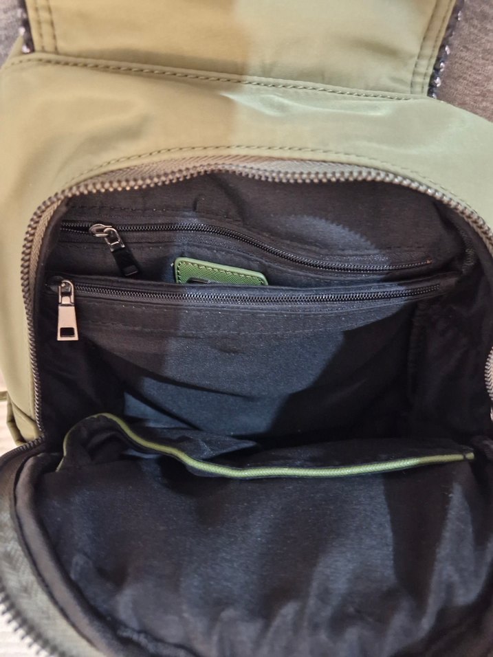 haki renk kadın sırt çantası - Görsel 4