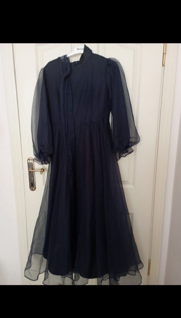 Lacivert Tesettür Abiye - Görsel 2