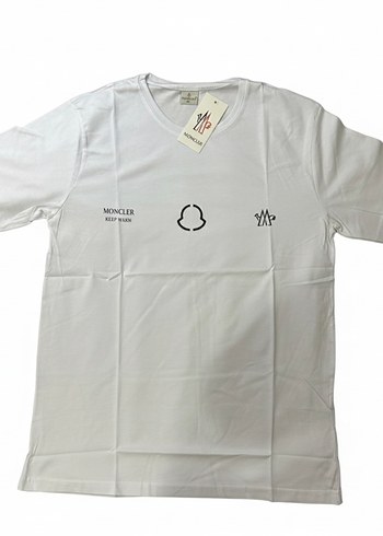 Moncler Erkek Beyaz Baskılı Kısa Kollu Tişört - Görsel 2