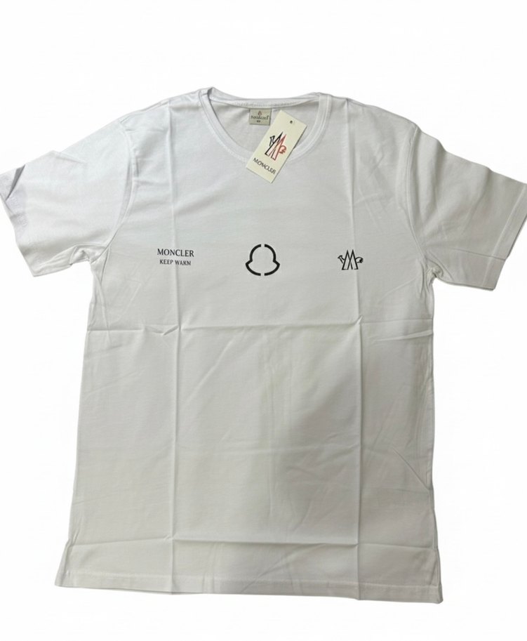 Moncler Erkek Beyaz Baskılı Kısa Kollu Tişört - Görsel 2