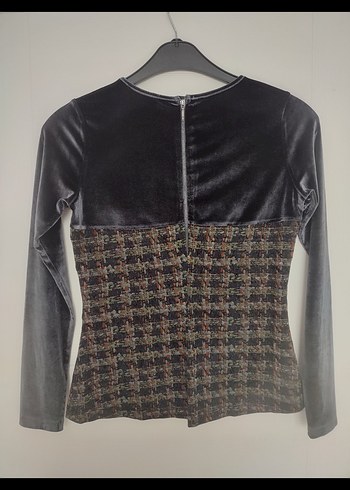 Düğmeli Uzun Kollu Gri Goth Bluz - Görsel 2