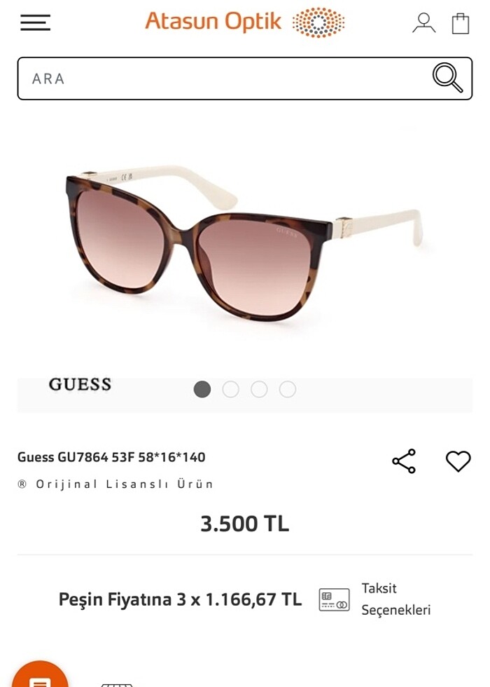 Guess gözlük - Görsel 2