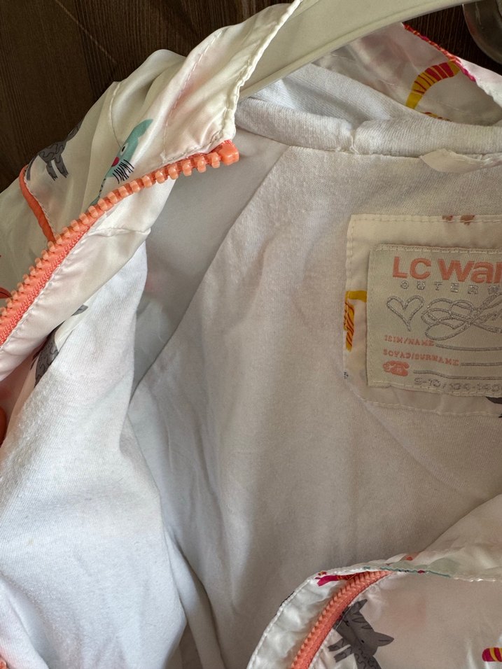 Kız Çocuk Kapüşonlu Baskılı Yağmurluk - Görsel 4