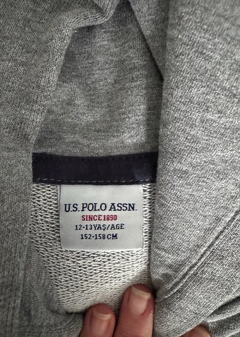 USPA Gri Kapüşonlu Erkek Sweatshirt - Görsel 3